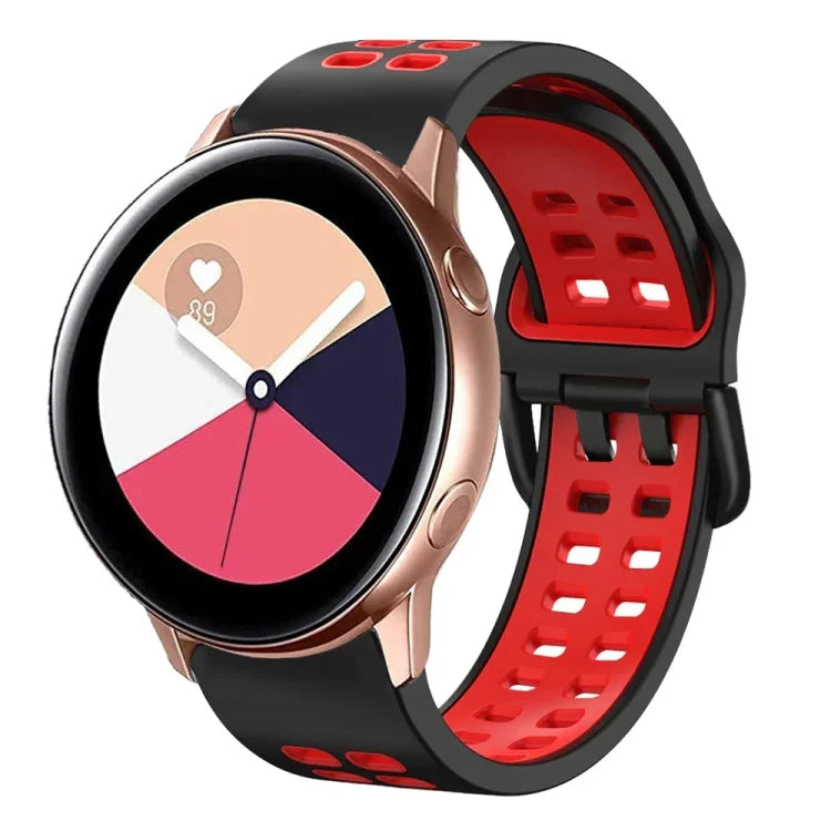 Correia de Relógio em Silicone Respirável Bicolor de 20mm, Para Samsung Galaxy Watch 4 Classic 42mm, Para Galaxy Watch Active 2