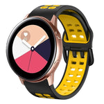 Correia de Relógio em Silicone Respirável Bicolor de 20mm, Para Samsung Galaxy Watch 4 Classic 42mm, Para Galaxy Watch Active 2