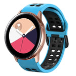 Correia de Relógio em Silicone Respirável Bicolor de 20mm, Para Samsung Galaxy Watch 4 Classic 42mm, Para Galaxy Watch Active 2