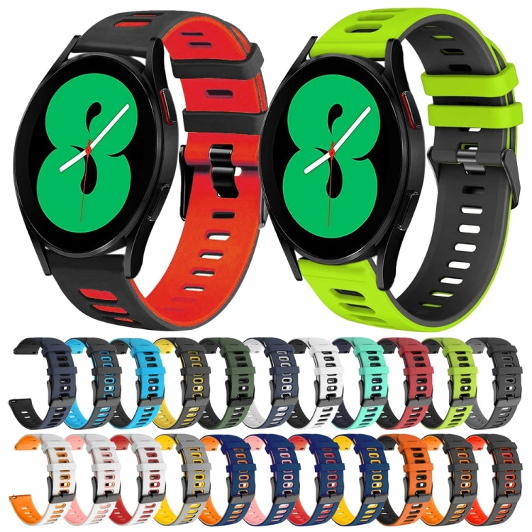 Correia de relógio em silicone bicolor 20mm, para Samsung Galaxy Watch 4 44mm, para Samsung Galaxy Watch 4 Classic 46mm