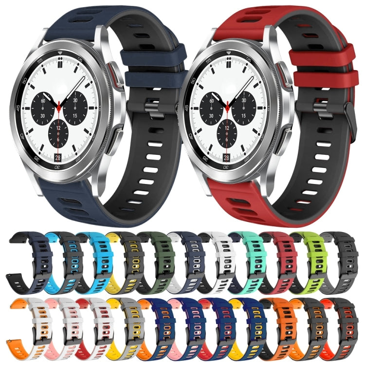 Correia de relógio em silicone bicolor 20mm, para Samsung Galaxy Watch 4 Classic 42mm, para Samsung Galaxy Watch Active 2