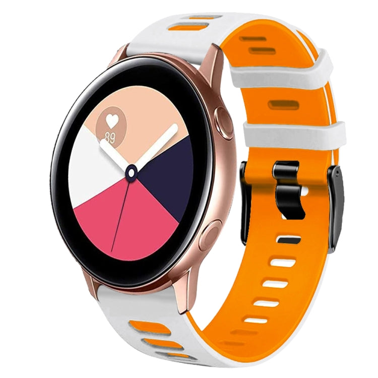Correia de relógio em silicone bicolor 20mm, para Samsung Galaxy Watch 4 Classic 42mm, para Samsung Galaxy Watch Active 2