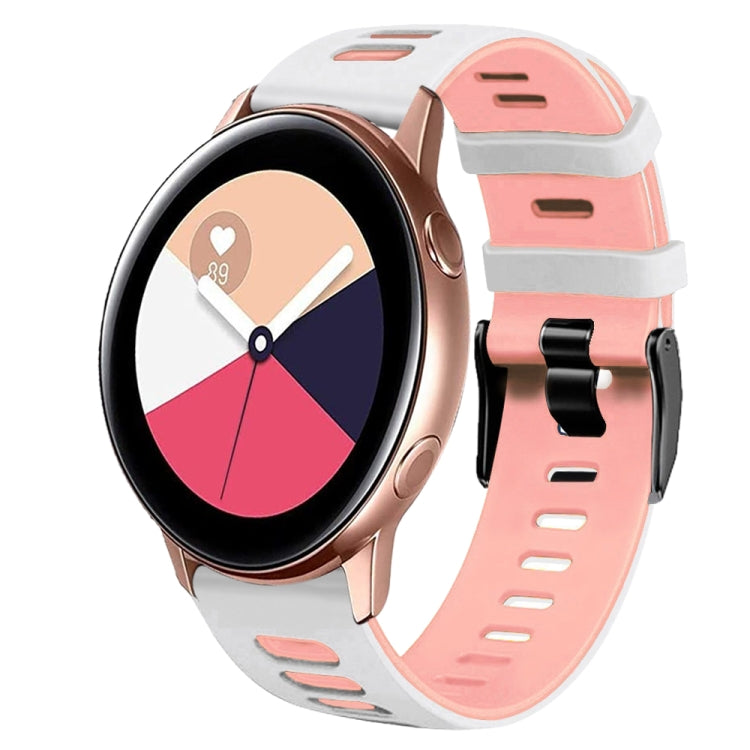 Correia de relógio em silicone bicolor 20mm, para Samsung Galaxy Watch 4 Classic 42mm, para Samsung Galaxy Watch Active 2
