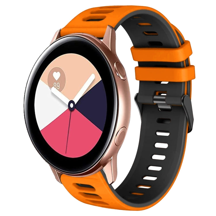 Correia de relógio em silicone bicolor 20mm, para Samsung Galaxy Watch 4 Classic 42mm, para Samsung Galaxy Watch Active 2