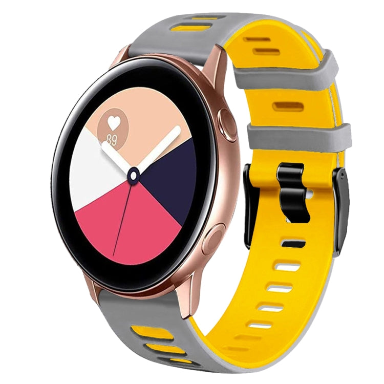 Correia de relógio em silicone bicolor 20mm, para Samsung Galaxy Watch 4 Classic 42mm, para Samsung Galaxy Watch Active 2