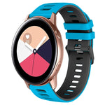 Correia de relógio em silicone bicolor 20mm, para Samsung Galaxy Watch 4 Classic 42mm, para Samsung Galaxy Watch Active 2