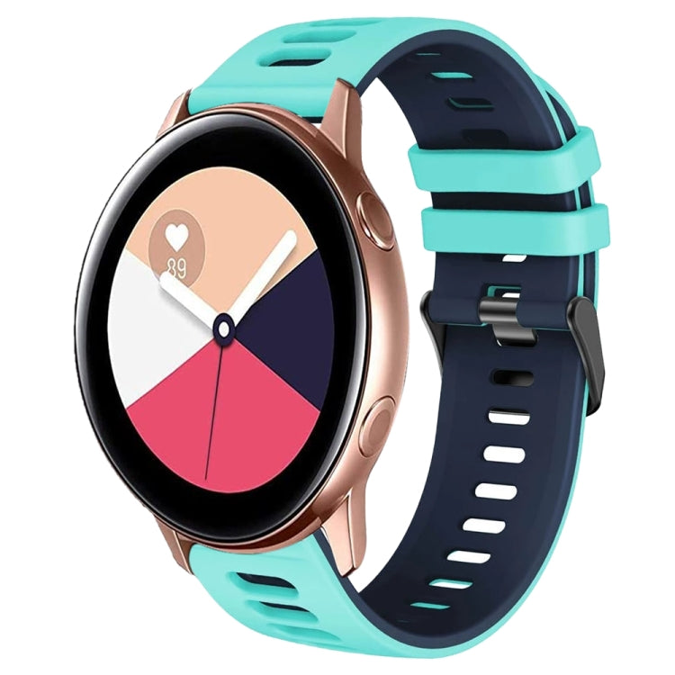 Correia de relógio em silicone bicolor 20mm, para Samsung Galaxy Watch 4 Classic 42mm, para Samsung Galaxy Watch Active 2