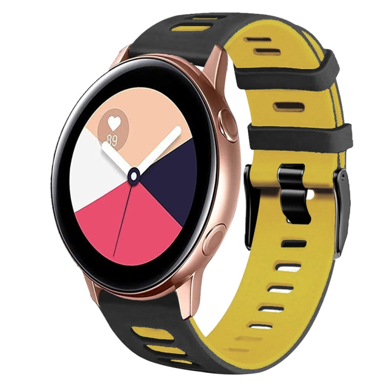 Correia de relógio em silicone bicolor 20mm, para Samsung Galaxy Watch 4 Classic 42mm, para Samsung Galaxy Watch Active 2
