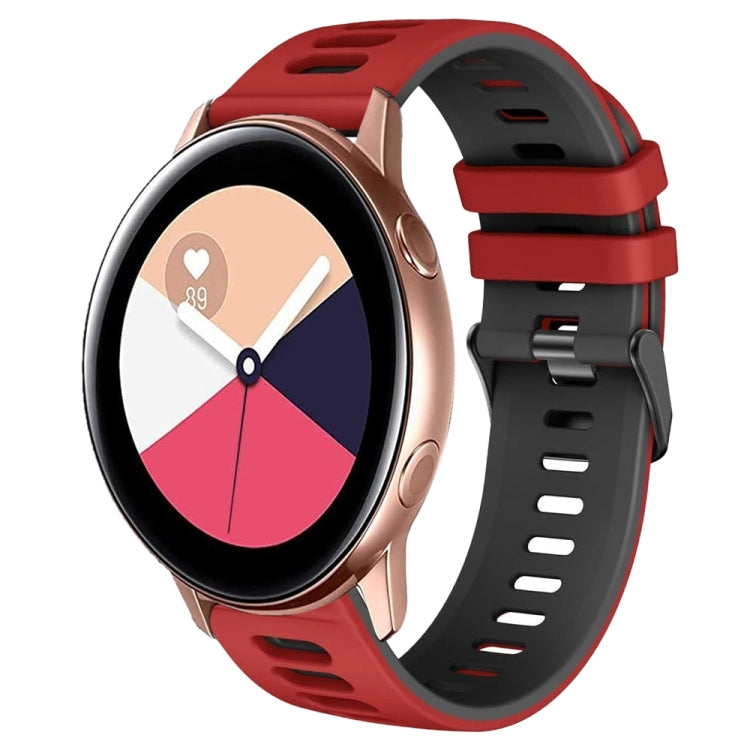 Correia de relógio em silicone bicolor 20mm, para Samsung Galaxy Watch 4 Classic 42mm, para Samsung Galaxy Watch Active 2