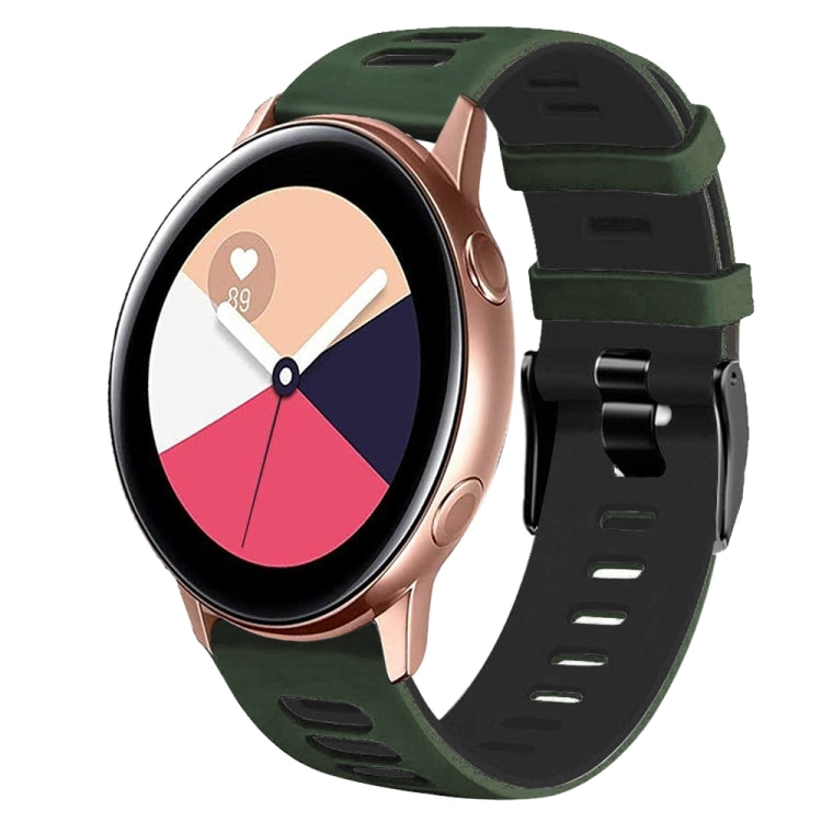 Correia de relógio em silicone bicolor 20mm, para Samsung Galaxy Watch 4 Classic 42mm, para Samsung Galaxy Watch Active 2