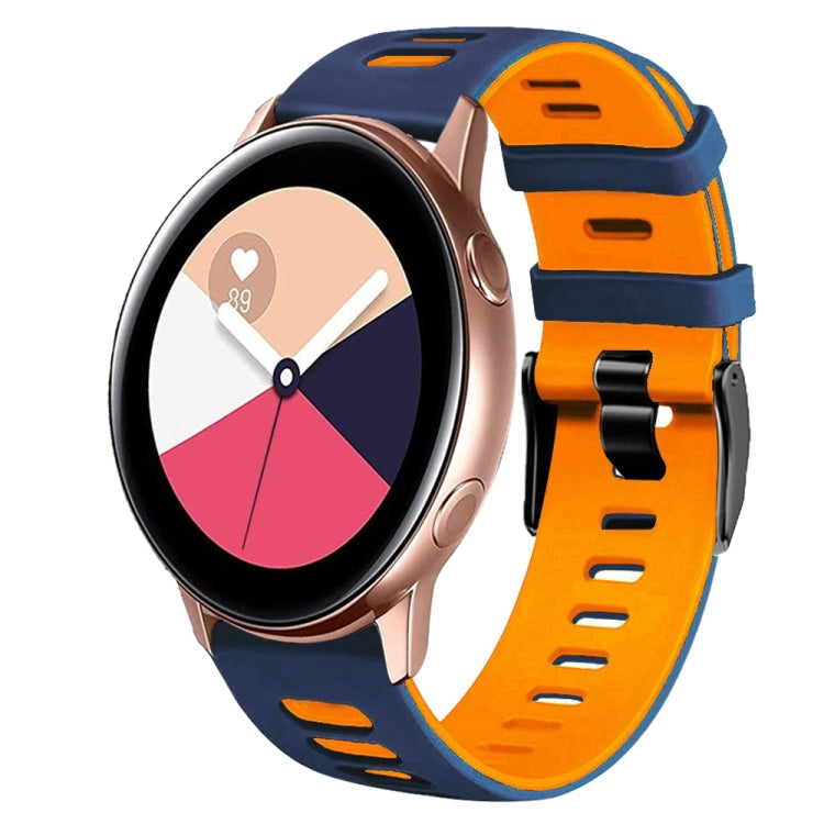 Correia de relógio em silicone bicolor 20mm, para Samsung Galaxy Watch 4 Classic 42mm, para Samsung Galaxy Watch Active 2