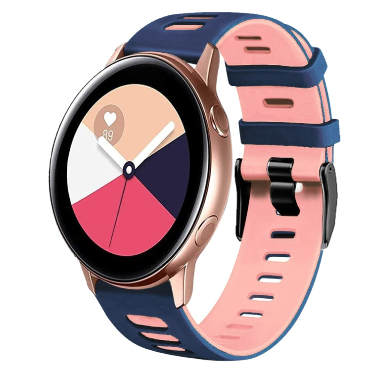 Correia de relógio em silicone bicolor 20mm, para Samsung Galaxy Watch 4 Classic 42mm, para Samsung Galaxy Watch Active 2