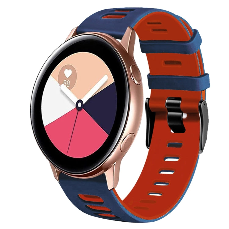 Correia de relógio em silicone bicolor 20mm, para Samsung Galaxy Watch 4 Classic 42mm, para Samsung Galaxy Watch Active 2