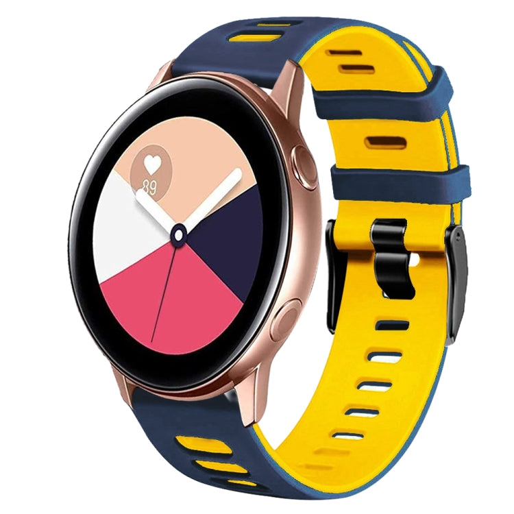 Correia de relógio em silicone bicolor 20mm, para Samsung Galaxy Watch 4 Classic 42mm, para Samsung Galaxy Watch Active 2