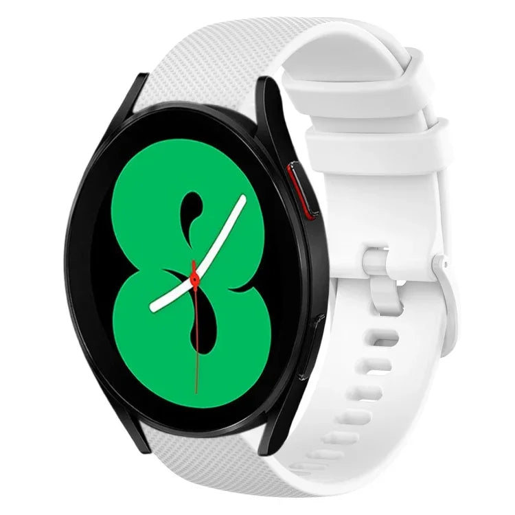 Pulseira de Relógio de Silicone 20mm Xadrez de Cor Sólida, Para Samsung Galaxy Watch4 44mm, Para Samsung Galaxy Watch4 Classic 46mm, Para Samsung Galaxy Watch4 Classic 42mm, Para Samsung Galaxy Watch Active 2
