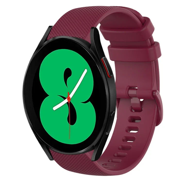 Pulseira de Relógio de Silicone 20mm Xadrez de Cor Sólida, Para Samsung Galaxy Watch4 44mm, Para Samsung Galaxy Watch4 Classic 46mm, Para Samsung Galaxy Watch4 Classic 42mm, Para Samsung Galaxy Watch Active 2