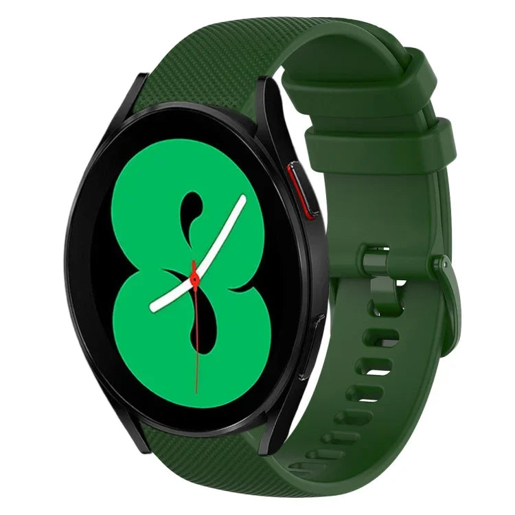 Pulseira de Relógio de Silicone 20mm Xadrez de Cor Sólida, Para Samsung Galaxy Watch4 44mm, Para Samsung Galaxy Watch4 Classic 46mm, Para Samsung Galaxy Watch4 Classic 42mm, Para Samsung Galaxy Watch Active 2