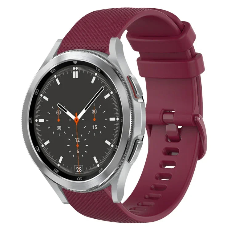 Pulseira de Relógio de Silicone 20mm Xadrez de Cor Sólida, Para Samsung Galaxy Watch4 44mm, Para Samsung Galaxy Watch4 Classic 46mm, Para Samsung Galaxy Watch4 Classic 42mm, Para Samsung Galaxy Watch Active 2
