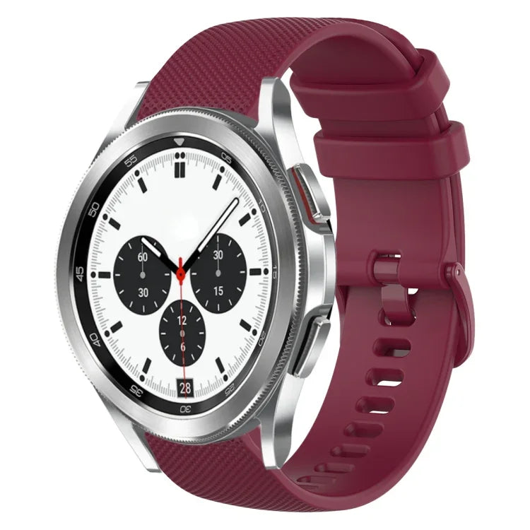 Pulseira de Relógio de Silicone 20mm Xadrez de Cor Sólida, Para Samsung Galaxy Watch4 44mm, Para Samsung Galaxy Watch4 Classic 46mm, Para Samsung Galaxy Watch4 Classic 42mm, Para Samsung Galaxy Watch Active 2