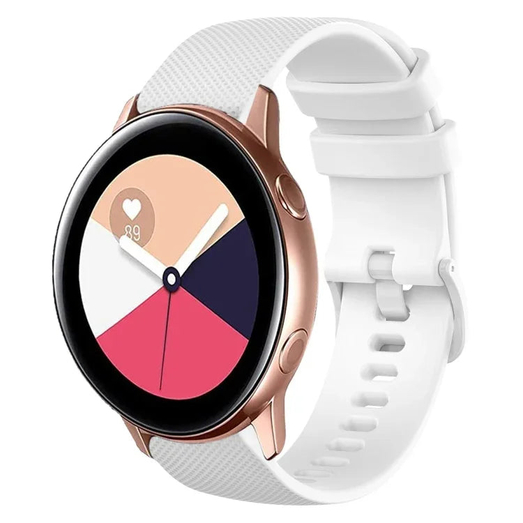 Pulseira de Relógio de Silicone 20mm Xadrez de Cor Sólida, Para Samsung Galaxy Watch4 44mm, Para Samsung Galaxy Watch4 Classic 46mm, Para Samsung Galaxy Watch4 Classic 42mm, Para Samsung Galaxy Watch Active 2
