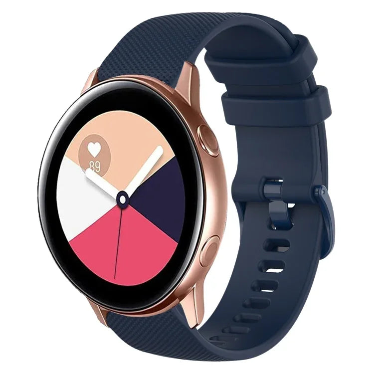 Pulseira de Relógio de Silicone 20mm Xadrez de Cor Sólida, Para Samsung Galaxy Watch4 44mm, Para Samsung Galaxy Watch4 Classic 46mm, Para Samsung Galaxy Watch4 Classic 42mm, Para Samsung Galaxy Watch Active 2