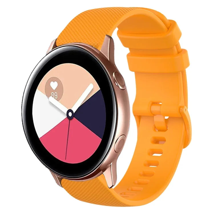 Pulseira de Relógio de Silicone 20mm Xadrez de Cor Sólida, Para Samsung Galaxy Watch4 44mm, Para Samsung Galaxy Watch4 Classic 46mm, Para Samsung Galaxy Watch4 Classic 42mm, Para Samsung Galaxy Watch Active 2