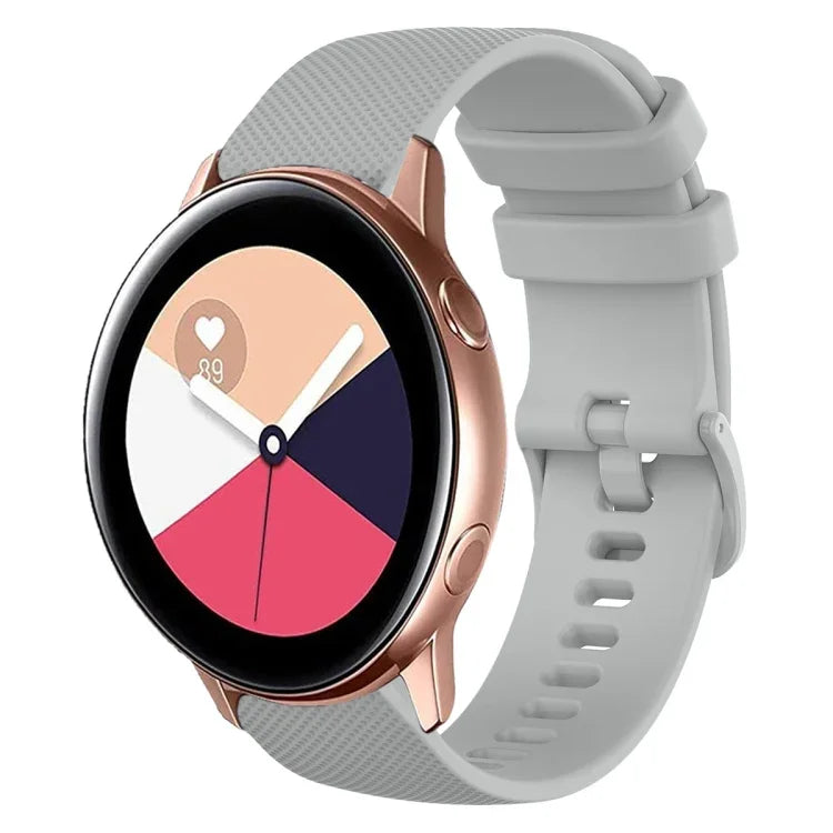 Pulseira de Relógio de Silicone 20mm Xadrez de Cor Sólida, Para Samsung Galaxy Watch4 44mm, Para Samsung Galaxy Watch4 Classic 46mm, Para Samsung Galaxy Watch4 Classic 42mm, Para Samsung Galaxy Watch Active 2