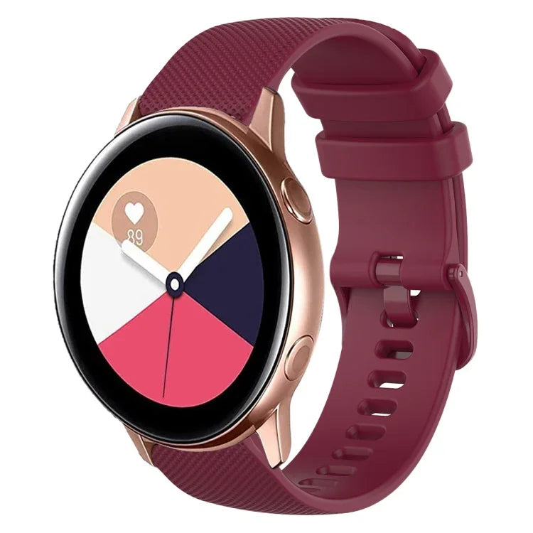 Pulseira de Relógio de Silicone 20mm Xadrez de Cor Sólida, Para Samsung Galaxy Watch4 44mm, Para Samsung Galaxy Watch4 Classic 46mm, Para Samsung Galaxy Watch4 Classic 42mm, Para Samsung Galaxy Watch Active 2