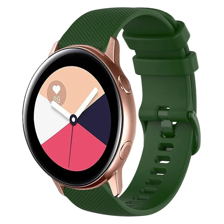 Pulseira de Relógio de Silicone 20mm Xadrez de Cor Sólida, Para Samsung Galaxy Watch4 44mm, Para Samsung Galaxy Watch4 Classic 46mm, Para Samsung Galaxy Watch4 Classic 42mm, Para Samsung Galaxy Watch Active 2