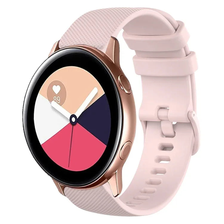 Pulseira de Relógio de Silicone 20mm Xadrez de Cor Sólida, Para Samsung Galaxy Watch4 44mm, Para Samsung Galaxy Watch4 Classic 46mm, Para Samsung Galaxy Watch4 Classic 42mm, Para Samsung Galaxy Watch Active 2