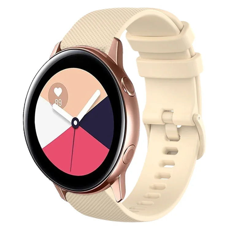 Pulseira de Relógio de Silicone 20mm Xadrez de Cor Sólida, Para Samsung Galaxy Watch4 44mm, Para Samsung Galaxy Watch4 Classic 46mm, Para Samsung Galaxy Watch4 Classic 42mm, Para Samsung Galaxy Watch Active 2