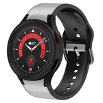 Correia de relógio em couro adesivo de silicone 20mm, para Samsung Galaxy Watch 5 40mm, para Samsung Galaxy Watch 5 44mm, para Samsung Galaxy Watch 5 Pro 45mm, para Samsung Galaxy Watch 4 40mm, para Samsung Galaxy Watch 4 44mm