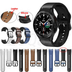 Correia de relógio em couro adesivo de silicone 20mm, para Samsung Galaxy Watch 5 40mm, para Samsung Galaxy Watch 5 44mm, para Samsung Galaxy Watch 5 Pro 45mm, para Samsung Galaxy Watch 4 40mm, para Samsung Galaxy Watch 4 44mm