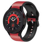 Correia de relógio em couro adesivo de silicone 20mm, para Samsung Galaxy Watch 5 40mm, para Samsung Galaxy Watch 5 44mm, para Samsung Galaxy Watch 5 Pro 45mm, para Samsung Galaxy Watch 4 40mm, para Samsung Galaxy Watch 4 44mm