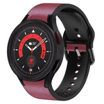 Correia de relógio em couro adesivo de silicone 20mm, para Samsung Galaxy Watch 5 40mm, para Samsung Galaxy Watch 5 44mm, para Samsung Galaxy Watch 5 Pro 45mm, para Samsung Galaxy Watch 4 40mm, para Samsung Galaxy Watch 4 44mm