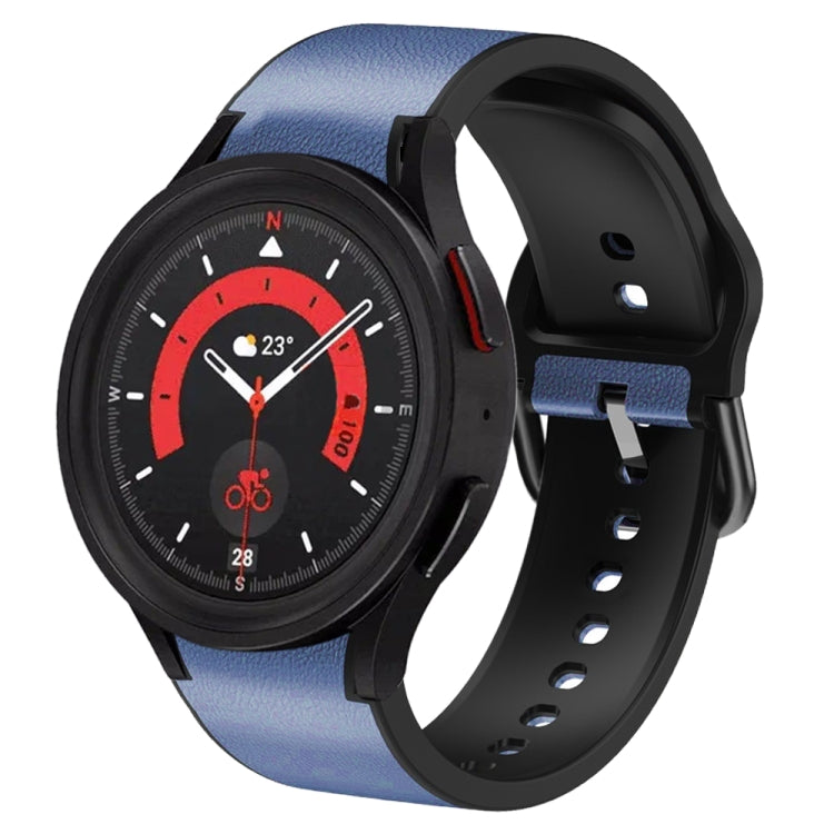 Correia de relógio em couro adesivo de silicone 20mm, para Samsung Galaxy Watch 5 40mm, para Samsung Galaxy Watch 5 44mm, para Samsung Galaxy Watch 5 Pro 45mm, para Samsung Galaxy Watch 4 40mm, para Samsung Galaxy Watch 4 44mm