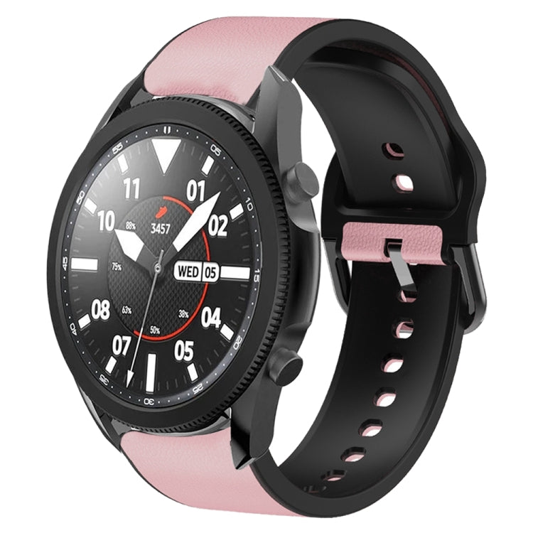 Correia de relógio em couro adesivo de silicone 20mm, para Samsung Galaxy Watch 5 40mm, para Samsung Galaxy Watch 5 44mm, para Samsung Galaxy Watch 5 Pro 45mm, para Samsung Galaxy Watch 4 40mm, para Samsung Galaxy Watch 4 44mm