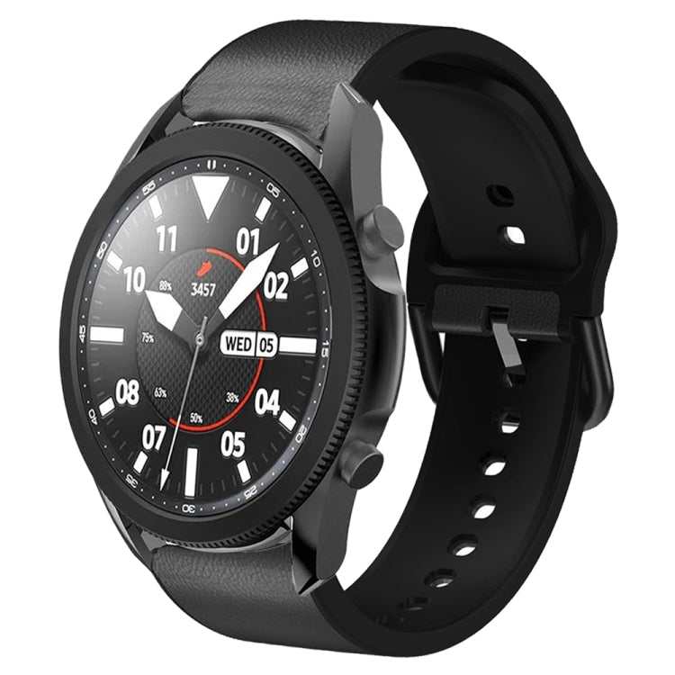 Correia de relógio em couro adesivo de silicone 20mm, para Samsung Galaxy Watch 5 40mm, para Samsung Galaxy Watch 5 44mm, para Samsung Galaxy Watch 5 Pro 45mm, para Samsung Galaxy Watch 4 40mm, para Samsung Galaxy Watch 4 44mm