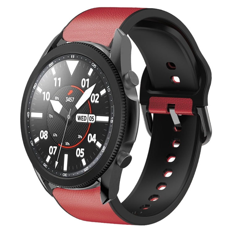 Correia de relógio em couro adesivo de silicone 20mm, para Samsung Galaxy Watch 5 40mm, para Samsung Galaxy Watch 5 44mm, para Samsung Galaxy Watch 5 Pro 45mm, para Samsung Galaxy Watch 4 40mm, para Samsung Galaxy Watch 4 44mm