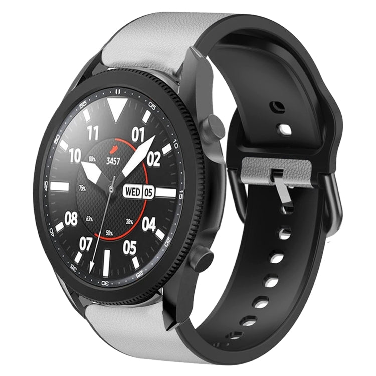 Correia de relógio em couro adesivo de silicone 20mm, para Samsung Galaxy Watch 5 40mm, para Samsung Galaxy Watch 5 44mm, para Samsung Galaxy Watch 5 Pro 45mm, para Samsung Galaxy Watch 4 40mm, para Samsung Galaxy Watch 4 44mm