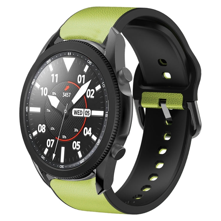 Correia de relógio em couro adesivo de silicone 20mm, para Samsung Galaxy Watch 5 40mm, para Samsung Galaxy Watch 5 44mm, para Samsung Galaxy Watch 5 Pro 45mm, para Samsung Galaxy Watch 4 40mm, para Samsung Galaxy Watch 4 44mm
