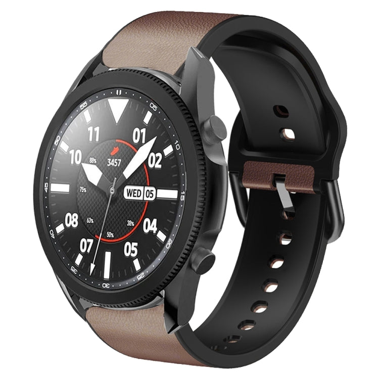 Correia de relógio em couro adesivo de silicone 20mm, para Samsung Galaxy Watch 5 40mm, para Samsung Galaxy Watch 5 44mm, para Samsung Galaxy Watch 5 Pro 45mm, para Samsung Galaxy Watch 4 40mm, para Samsung Galaxy Watch 4 44mm