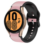 Correia de relógio em couro adesivo de silicone 20mm, para Samsung Galaxy Watch 5 40mm, para Samsung Galaxy Watch 5 44mm, para Samsung Galaxy Watch 5 Pro 45mm, para Samsung Galaxy Watch 4 40mm, para Samsung Galaxy Watch 4 44mm