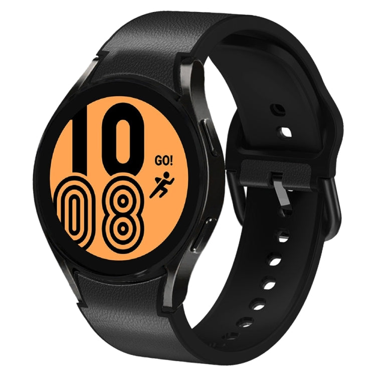 Correia de relógio em couro adesivo de silicone 20mm, para Samsung Galaxy Watch 5 40mm, para Samsung Galaxy Watch 5 44mm, para Samsung Galaxy Watch 5 Pro 45mm, para Samsung Galaxy Watch 4 40mm, para Samsung Galaxy Watch 4 44mm