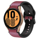 Correia de relógio em couro adesivo de silicone 20mm, para Samsung Galaxy Watch 5 40mm, para Samsung Galaxy Watch 5 44mm, para Samsung Galaxy Watch 5 Pro 45mm, para Samsung Galaxy Watch 4 40mm, para Samsung Galaxy Watch 4 44mm