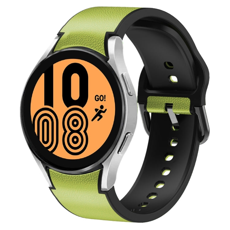 Correia de relógio em couro adesivo de silicone 20mm, para Samsung Galaxy Watch 5 40mm, para Samsung Galaxy Watch 5 44mm, para Samsung Galaxy Watch 5 Pro 45mm, para Samsung Galaxy Watch 4 40mm, para Samsung Galaxy Watch 4 44mm