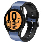 Correia de relógio em couro adesivo de silicone 20mm, para Samsung Galaxy Watch 5 40mm, para Samsung Galaxy Watch 5 44mm, para Samsung Galaxy Watch 5 Pro 45mm, para Samsung Galaxy Watch 4 40mm, para Samsung Galaxy Watch 4 44mm