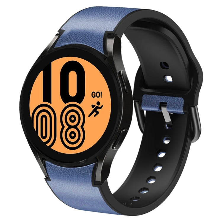 Correia de relógio em couro adesivo de silicone 20mm, para Samsung Galaxy Watch 5 40mm, para Samsung Galaxy Watch 5 44mm, para Samsung Galaxy Watch 5 Pro 45mm, para Samsung Galaxy Watch 4 40mm, para Samsung Galaxy Watch 4 44mm