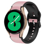 Correia de relógio em couro adesivo de silicone 20mm, para Samsung Galaxy Watch 5 40mm, para Samsung Galaxy Watch 5 44mm, para Samsung Galaxy Watch 5 Pro 45mm, para Samsung Galaxy Watch 4 40mm, para Samsung Galaxy Watch 4 44mm