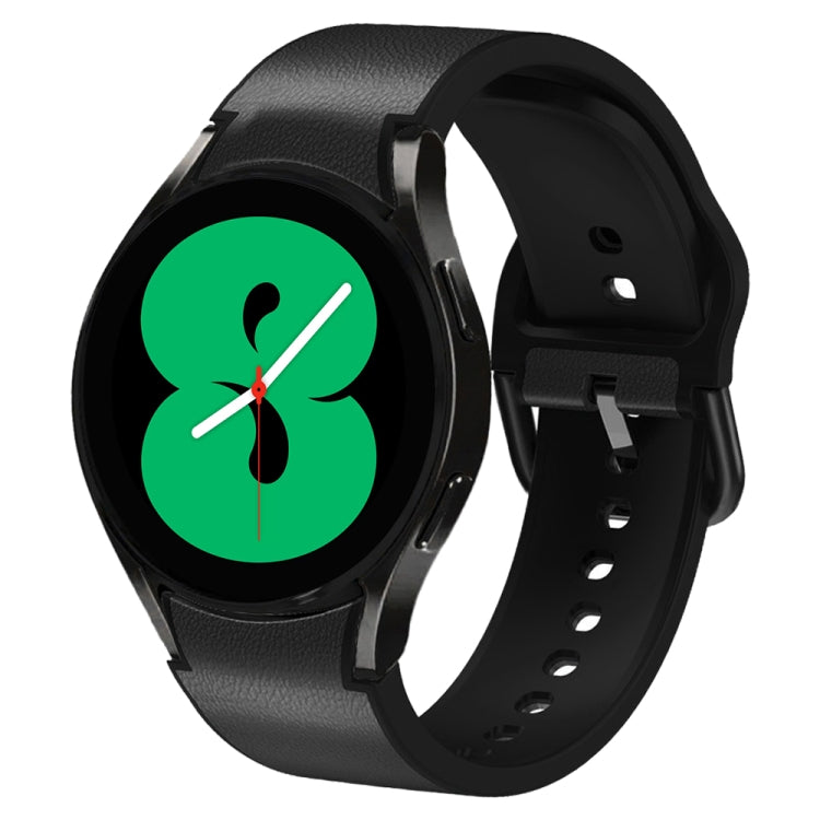 Correia de relógio em couro adesivo de silicone 20mm, para Samsung Galaxy Watch 5 40mm, para Samsung Galaxy Watch 5 44mm, para Samsung Galaxy Watch 5 Pro 45mm, para Samsung Galaxy Watch 4 40mm, para Samsung Galaxy Watch 4 44mm